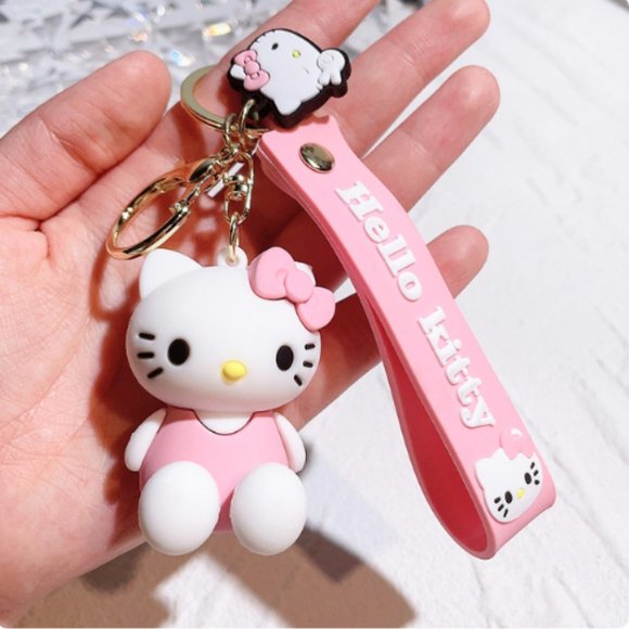 🍏50% OFF/3+...Hello Kitty Keychain/Bag Charm (Light Pink) - Picture 1 of 4